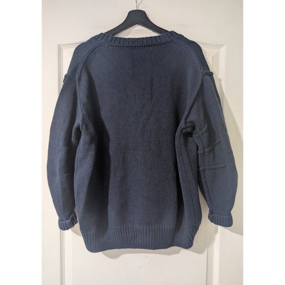 Zara | Oversized Pleated Sleeve Knit Cardigan In Navy - Picture 5 of 12